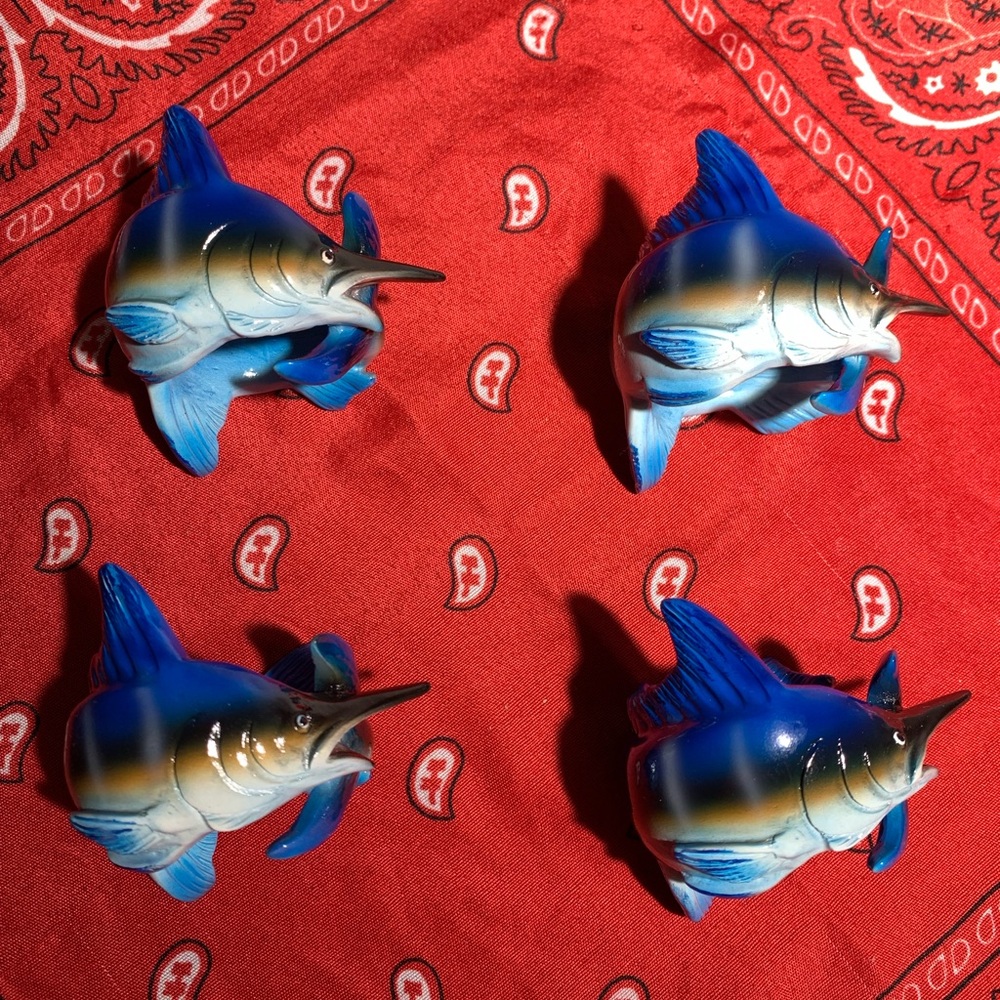 Swordfish Napkin Rings -  Set/4 - Unique